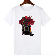 Load image into Gallery viewer, Vogue Style Women Round Neck White T-shirt Harajuku Short Sleeve Top Tees Girlfriend Gift